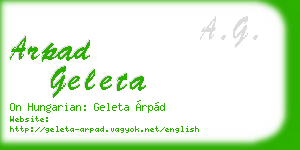 arpad geleta business card